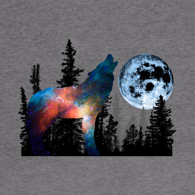 Wolf Animal Forest Wild Nature World Free Land Moon by Cubebox
